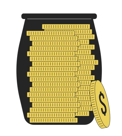 Glass jar full of coins  Illustration