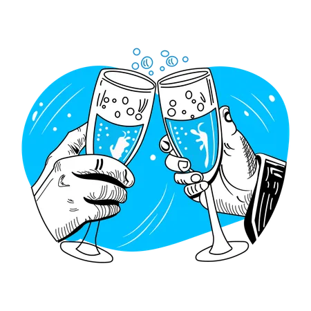 Glasses Clink  Illustration