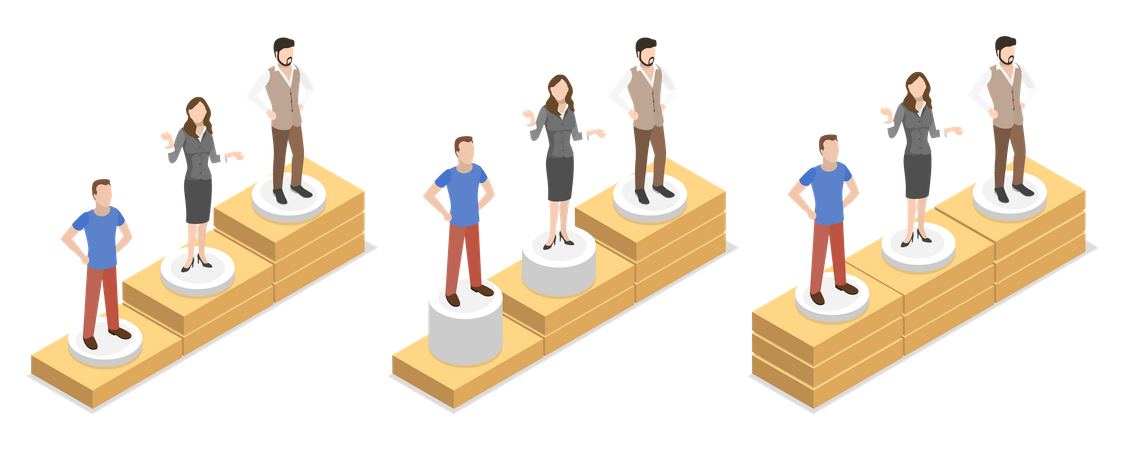 Gleichheit vs. Gleichberechtigung vs. Gerechtigkeit  Illustration