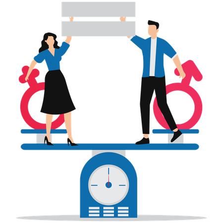 Gleichstellung der Geschlechter im Amt gewahrt  Illustration