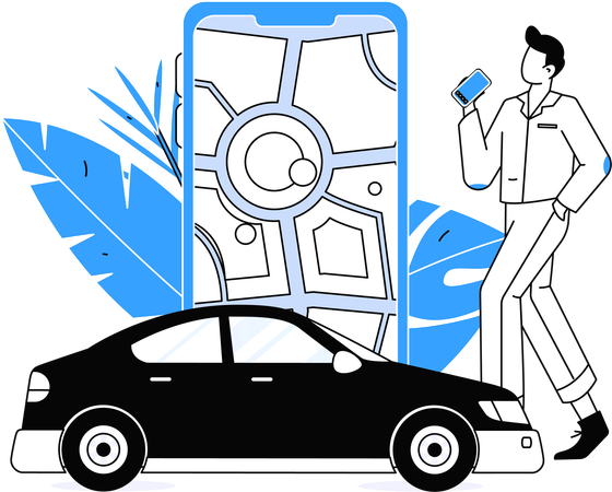 Taxistandort verfolgen  Illustration