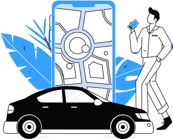 Taxistandort verfolgen  Illustration