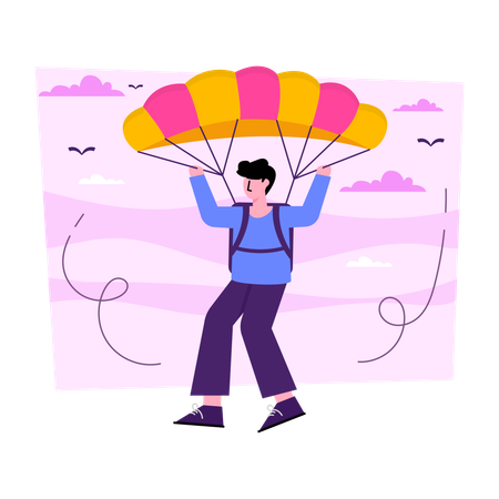 Gleitschirmfliegen  Illustration