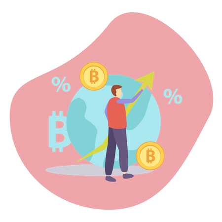 Global Bitcoin  Illustration