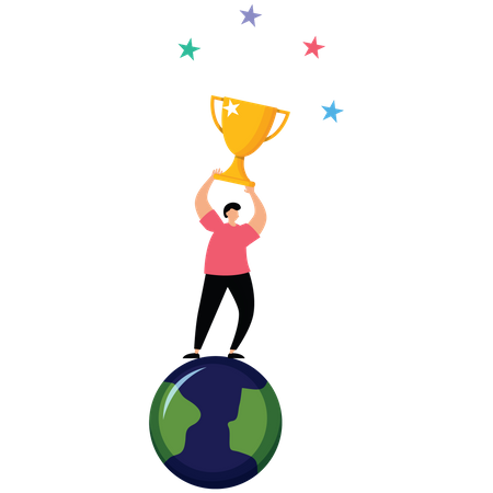 Global business achieve career target  Illustration