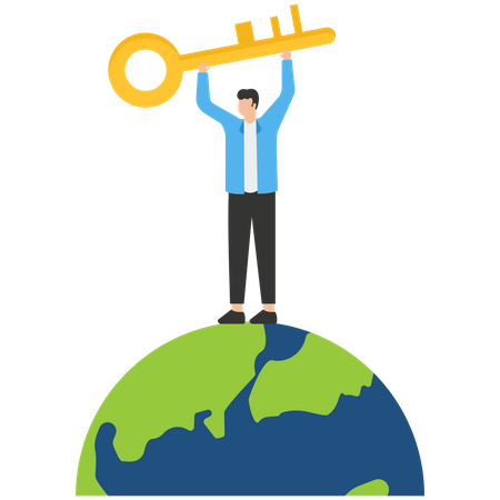 Global business achieve career target  Illustration