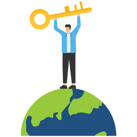 Global business achieve career target  Illustration