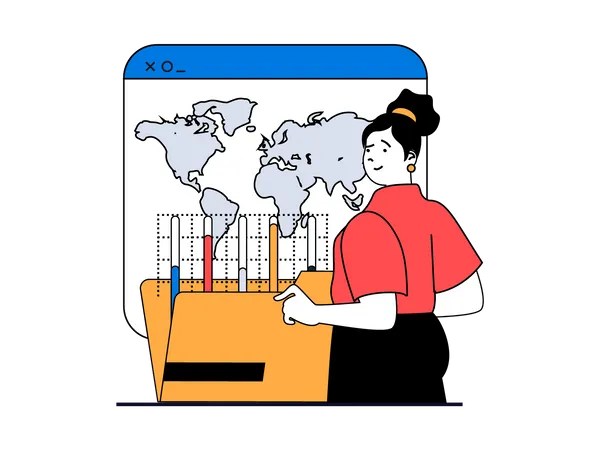 Global business analysis  Illustration