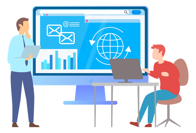 Global business analysis  Illustration