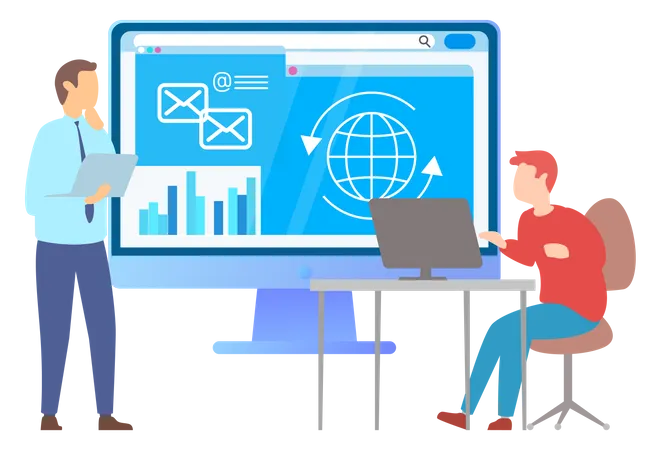 Global business analysis  Illustration