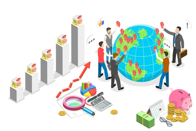 Global Business Expansion Illustration