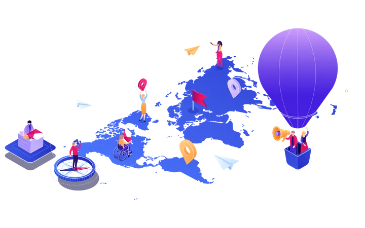 Global Business Location  Illustration