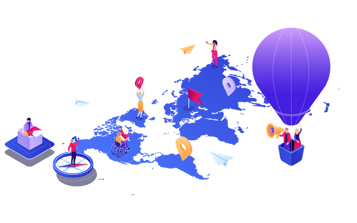 Global Business Location  Illustration