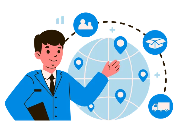 Global Business Operations and Connectivity  Illustration