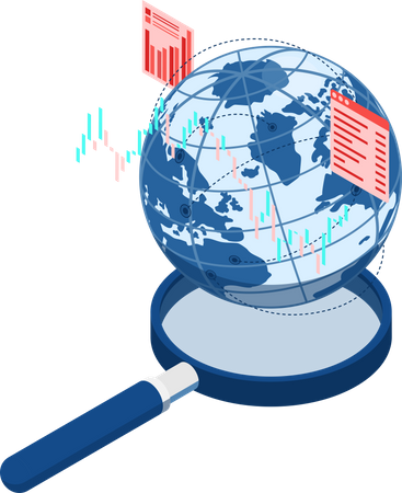 Global Business Research and Analysis Illustration