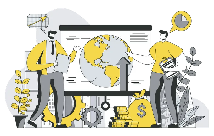 Global business strategy  Illustration