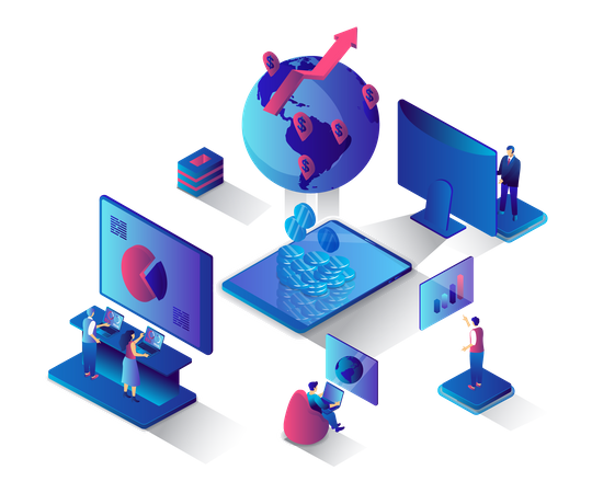 Global business strategy Illustration