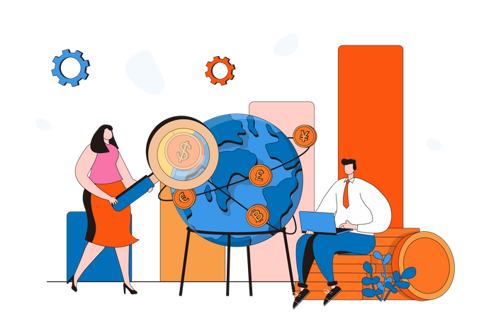Global Business strategy Illustration