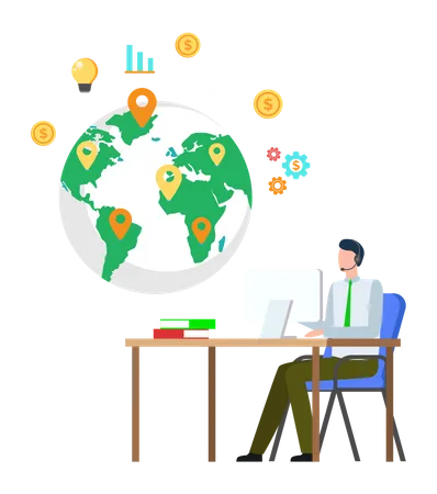 Global business strategy Illustration
