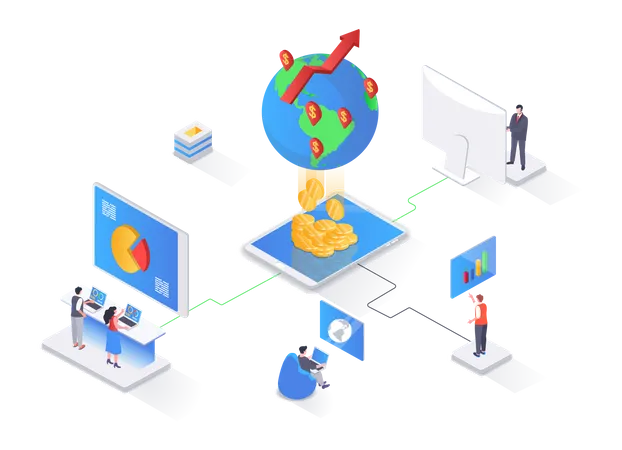 Global business strategy  Illustration