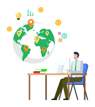 Global business strategy  Illustration