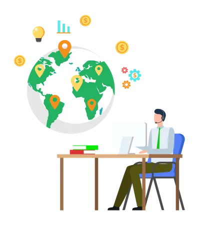 Global business strategy  Illustration