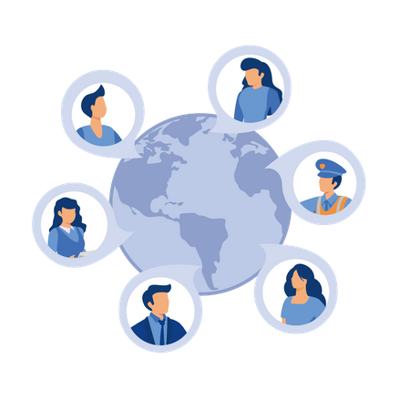 Global business team  Illustration