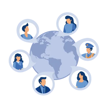 Global business team  Illustration