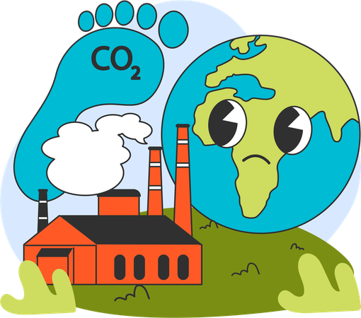 Global Carbon pollution  Illustration