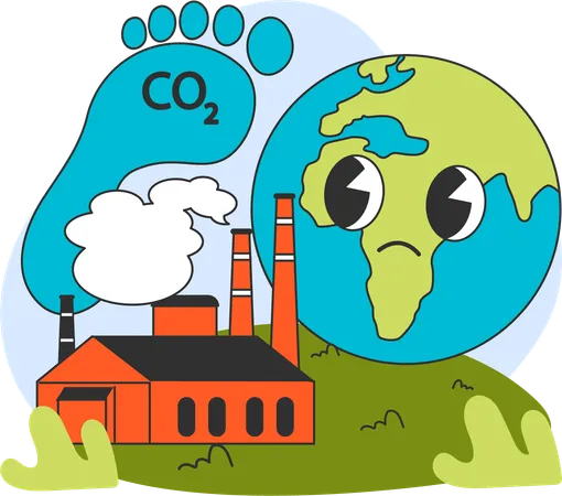 Global Carbon pollution  Illustration