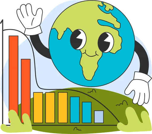 Global climate doing down  Illustration