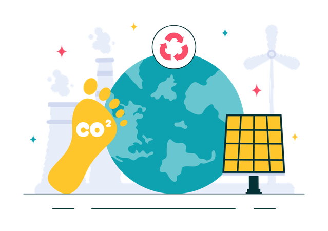 Global co2 ercycling  Illustration