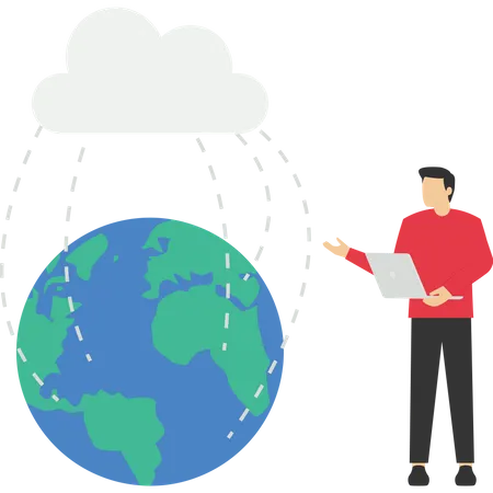 Global communication network  Illustration