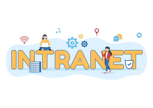 Global communication network  일러스트레이션