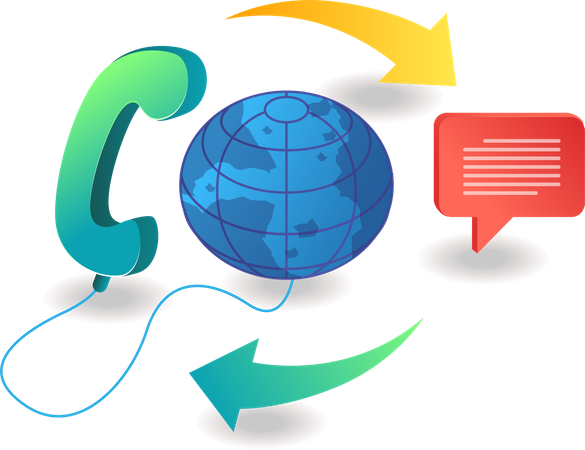 Global communication service Illustration