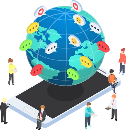 Global communication service  Illustration