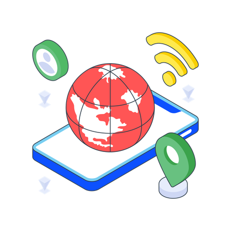 Global Connection and mobile  Illustration