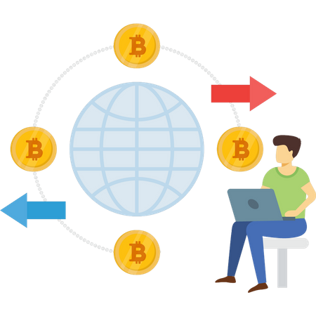 Global crypto trading  Illustration