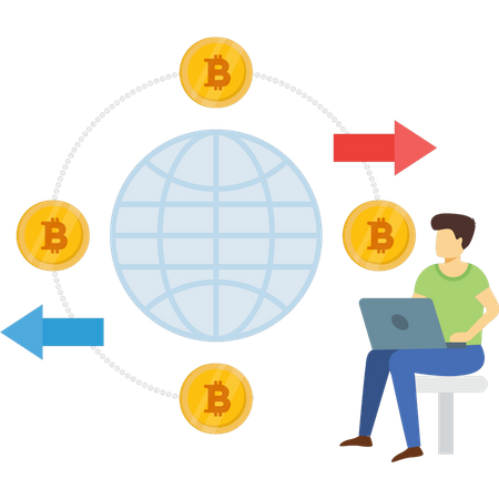 Global crypto trading  Illustration
