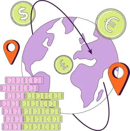 Global currency exchange  Illustration