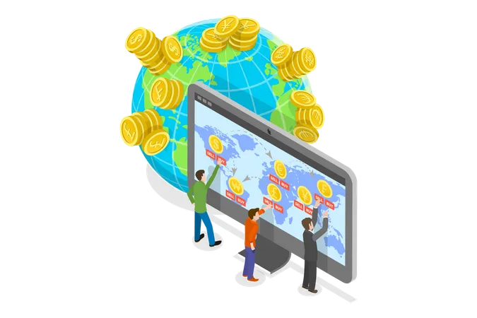 Global Currency Exchange  Illustration