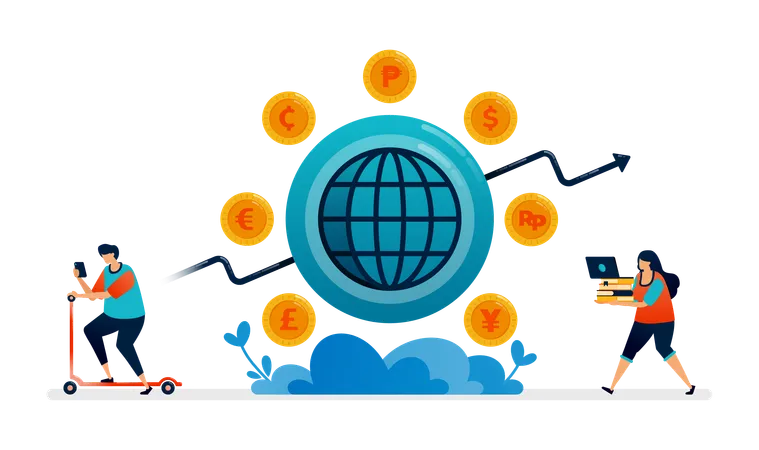 Global Currency Exchange  Illustration