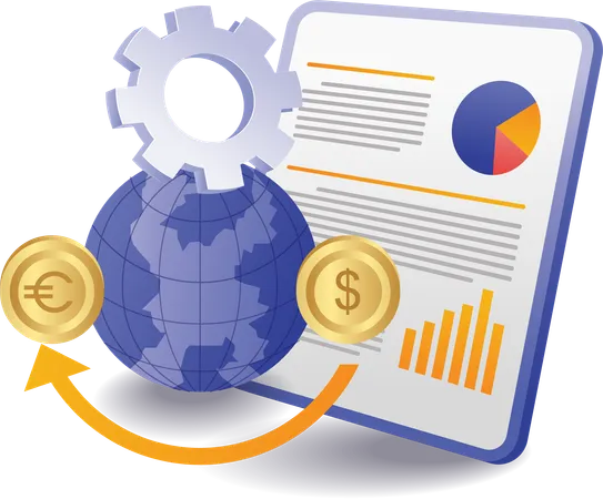 Global Currency transfer  Illustration