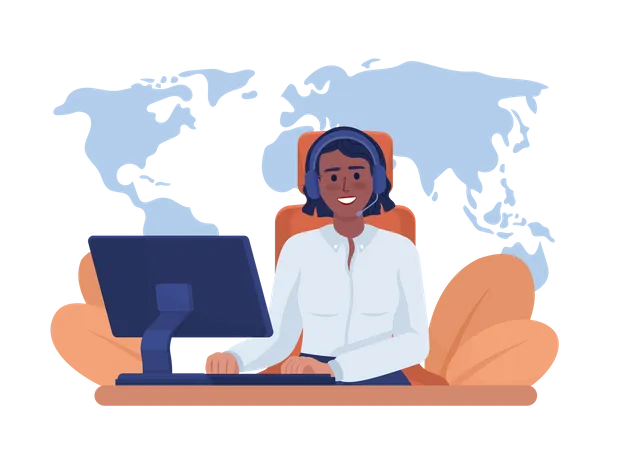 Global customer service  Illustration
