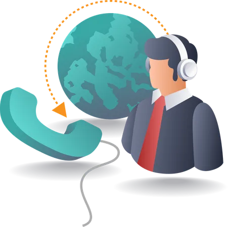 Global Customer Service Management  Illustration