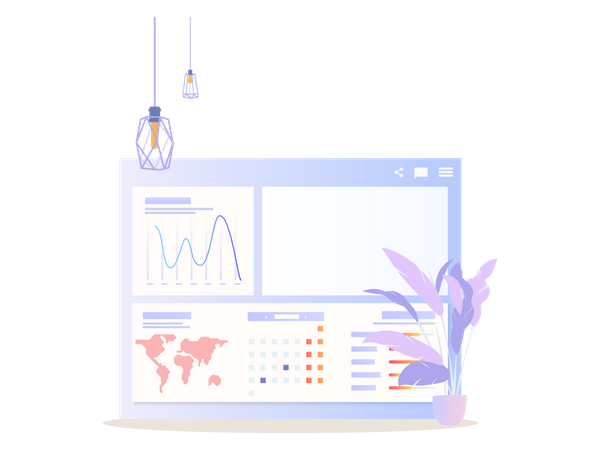 Global Data Analysis Graph  Illustration