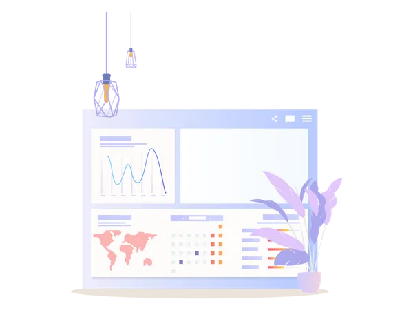 Global Data Analysis Graph  Illustration