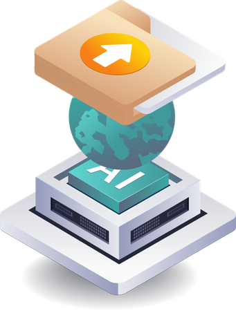 Global Data Analysis of Artificial Intelligence in Servers  Illustration