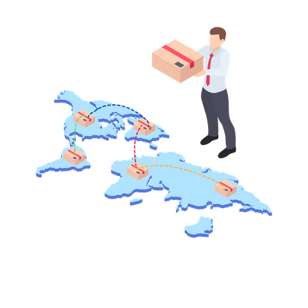 Global delivery location  Illustration