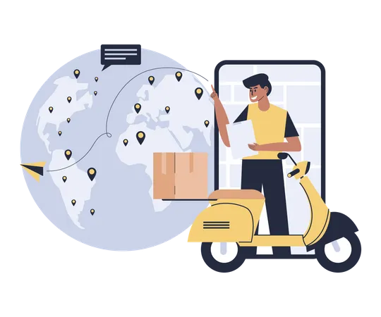 Global delivery service  Illustration